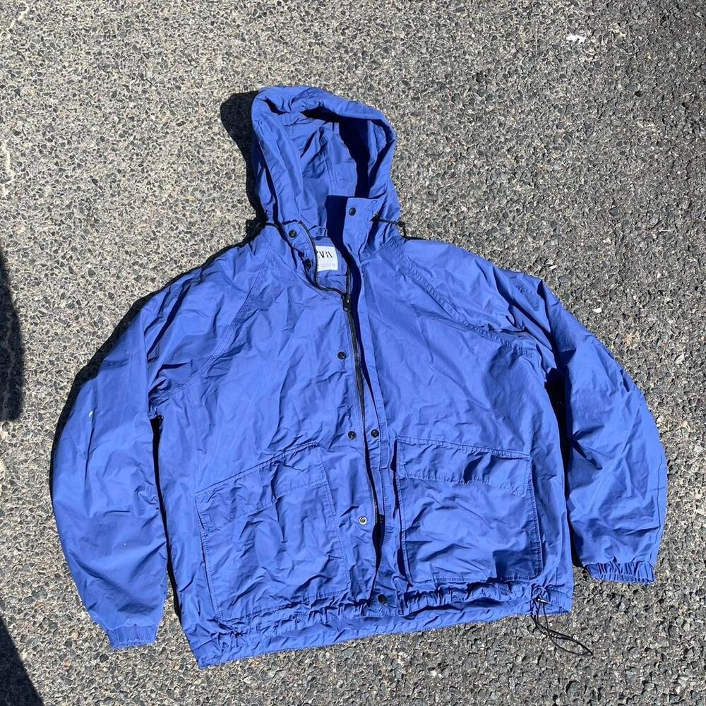 Zara Men's Blue and Navy Jacket